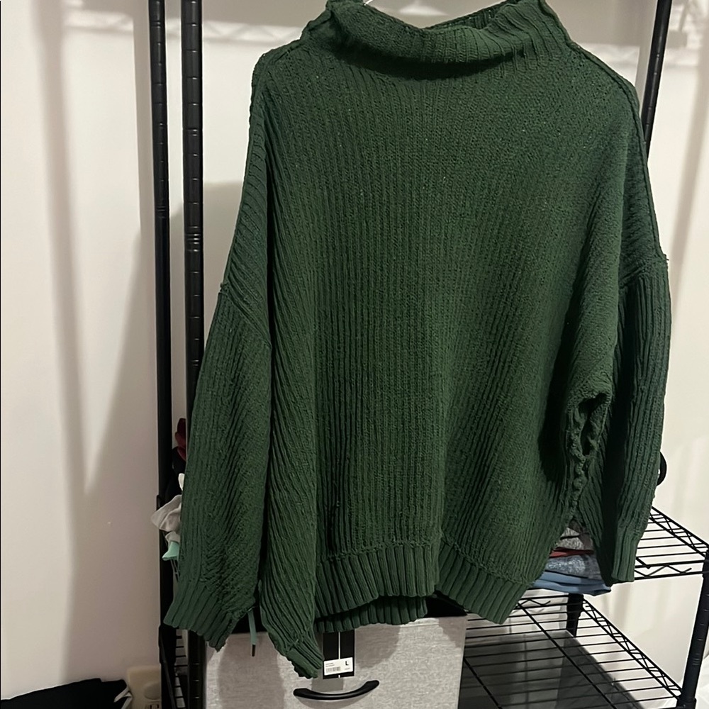 Aerie Green Cowl Neck Sweater